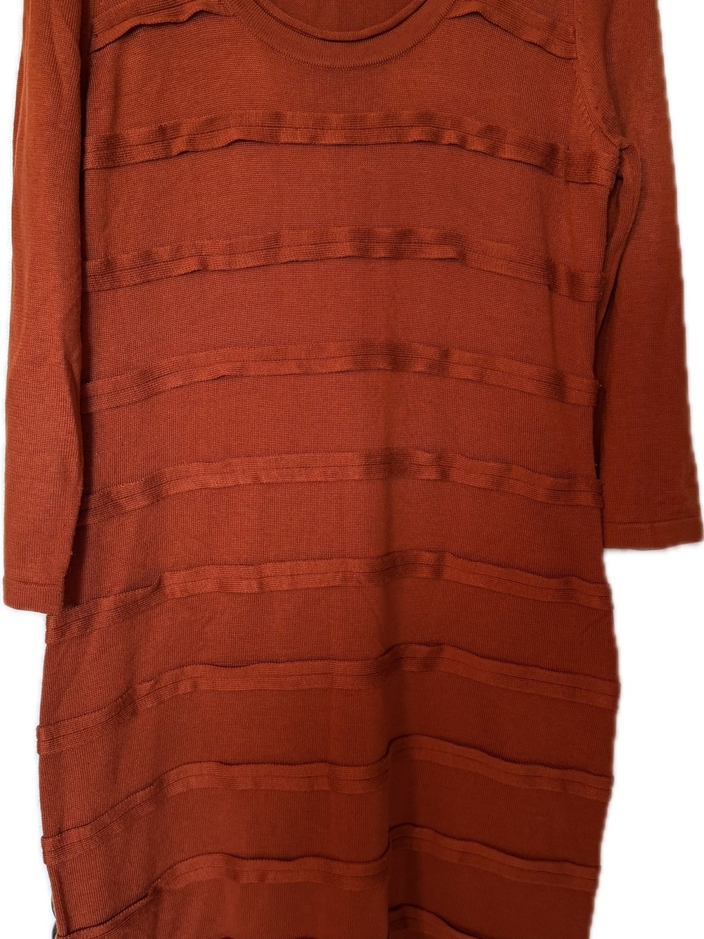 Calvin Klein Long-Sleeve Rust Knit Dress